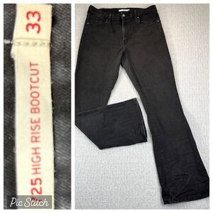 Levi's 725‎ Bootcut High Rise Dress Jeans Women 33/31X31 dark black wash pants